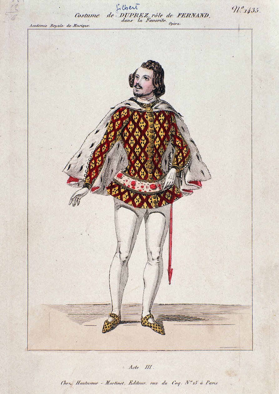 Portret van Gilbert Duprez, Franse tenor en componist in 