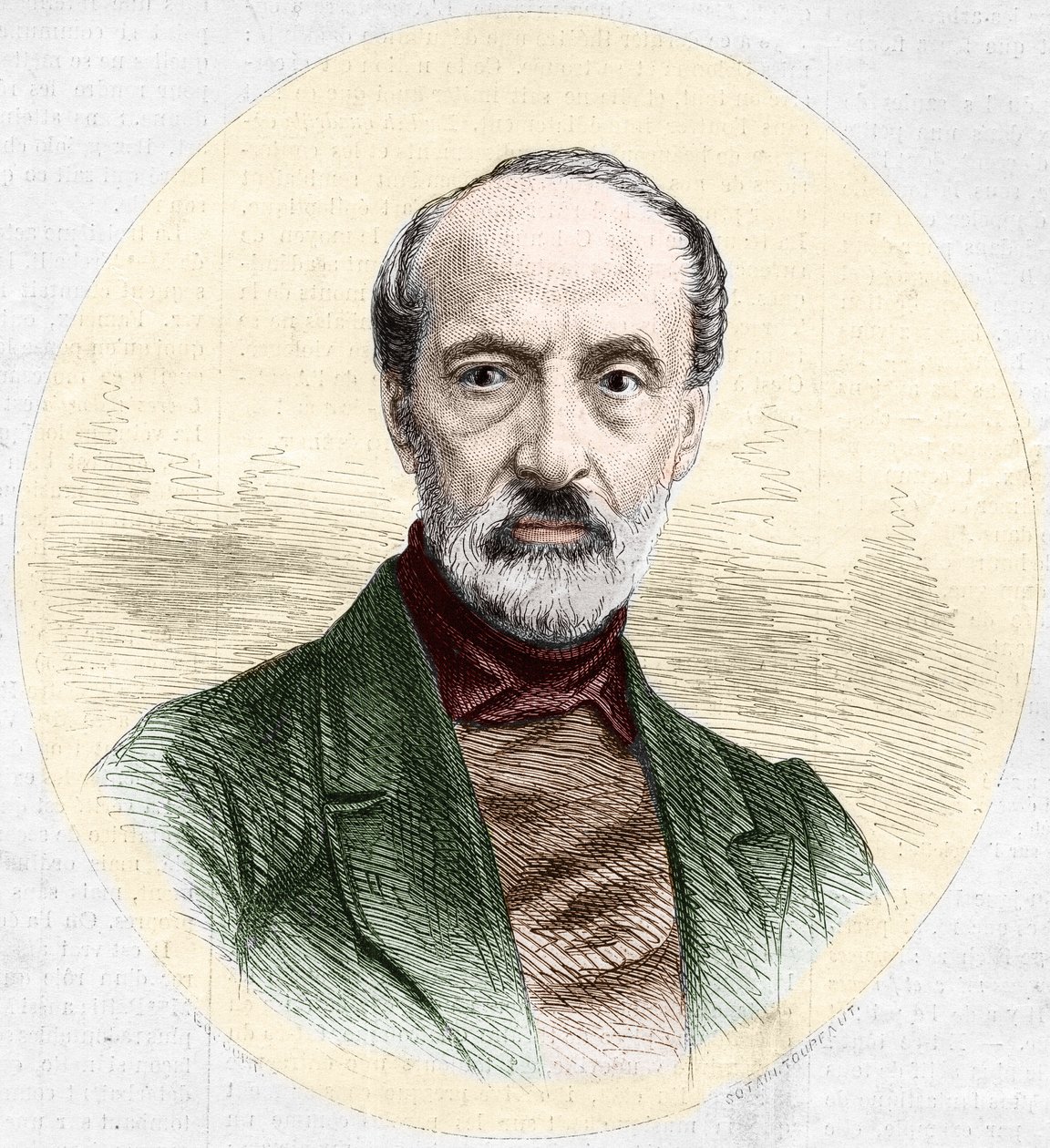 Portret van Giuseppe Mazzini (1805-1872), Italiaanse politicus en nationalist. Gravure in 