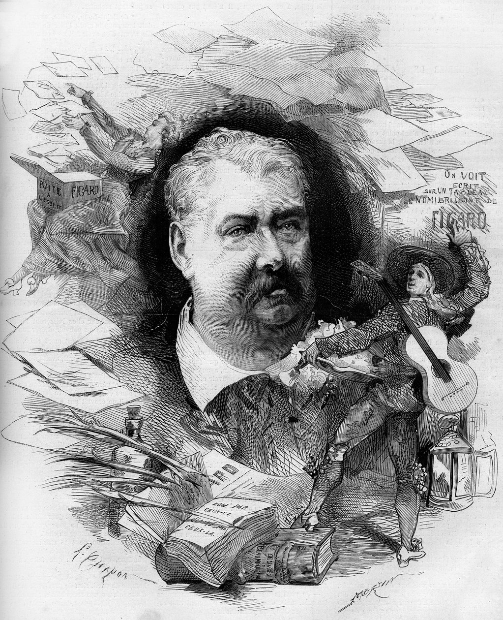 Portret van Hippolyte de Villemessant (1810-1879), Franse journalist, oprichter van de 