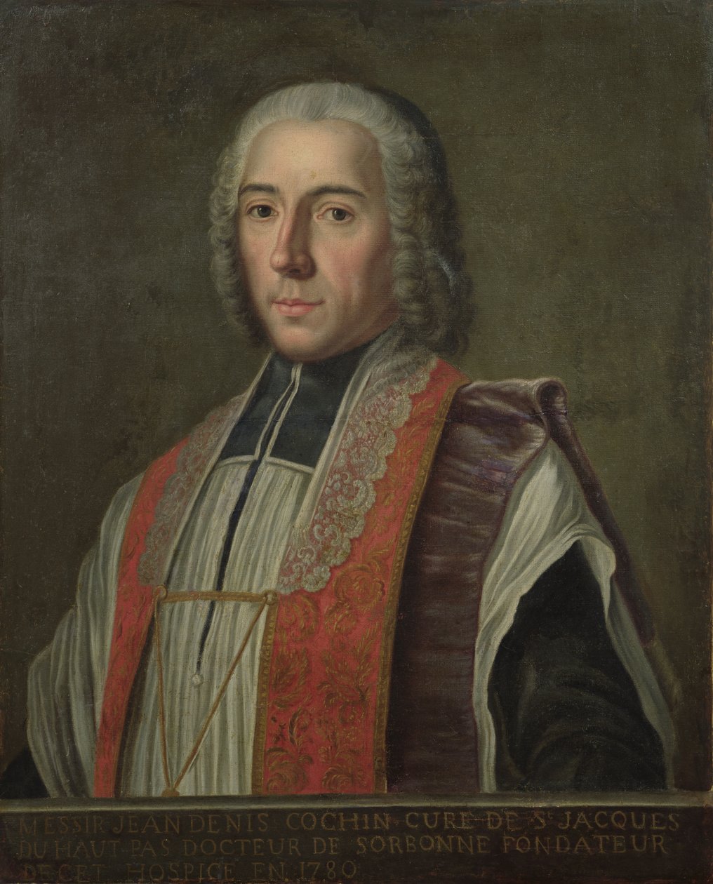 Portret van Jacques Denis Cochin (1726-83) oprichter van het Hopital Saint-Jacques door French School