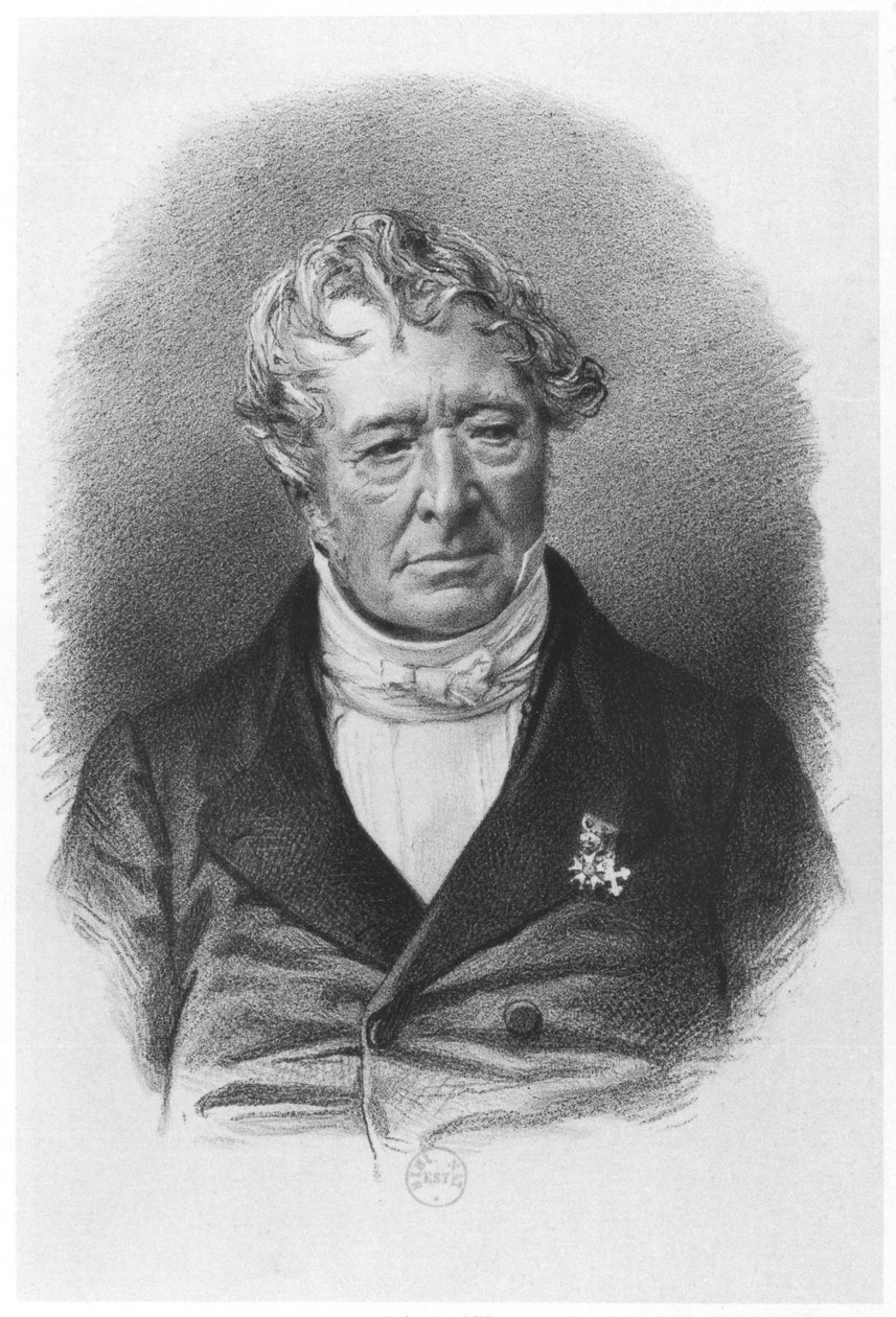 Portret van Jean-Jacques Champollion (1778-1867) genaamd Champollion-Figeac, gedrukt door Lemercier & Co door French School