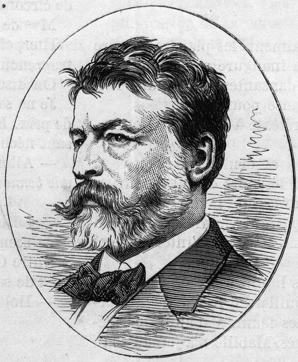 Portret van Jean Louis Ernest Meissonnier, Franse schilder. Gravure in 