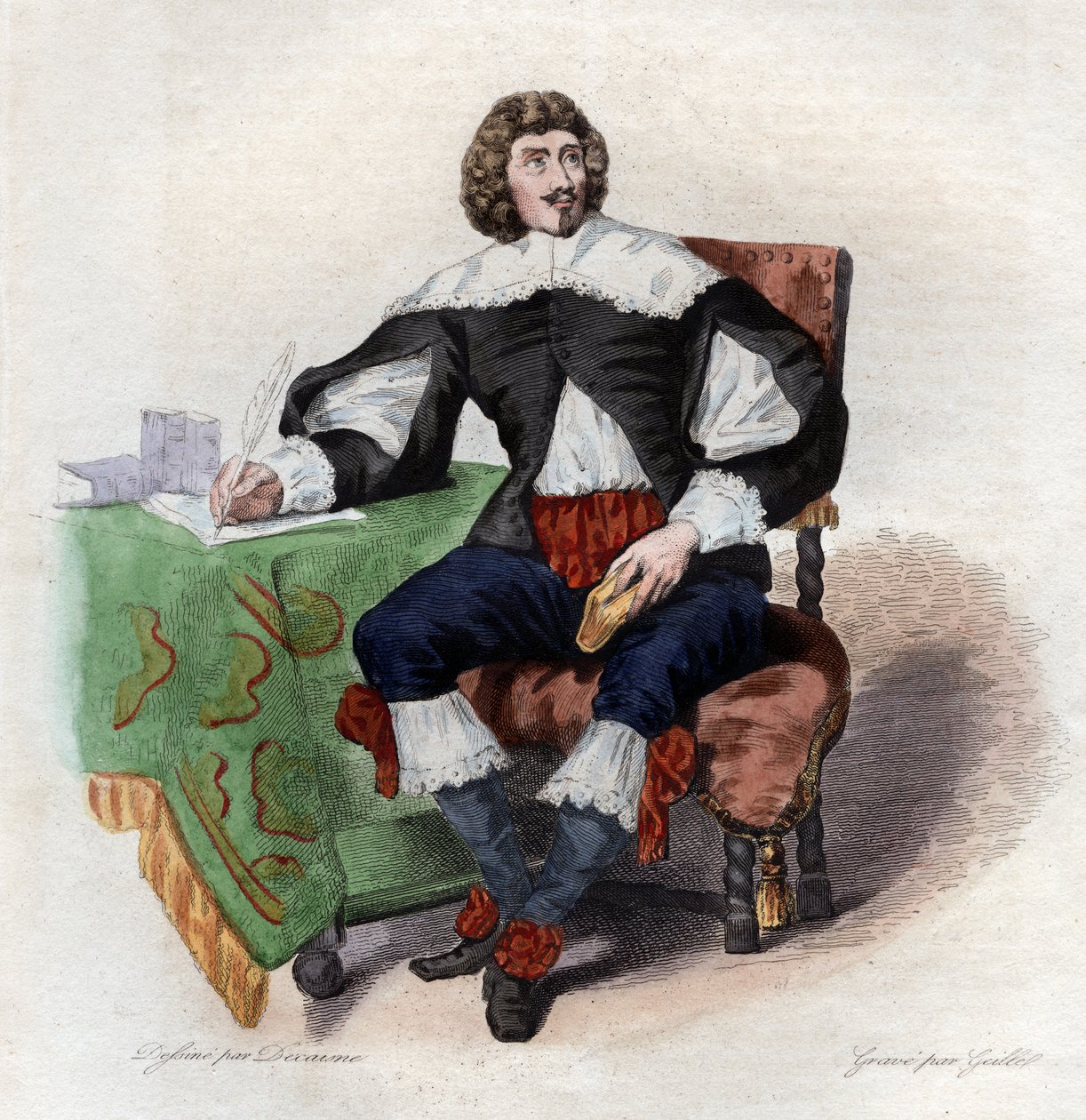 Portret van Jean Louis Guez de Balzac (1597-1654), Franse auteur door French School