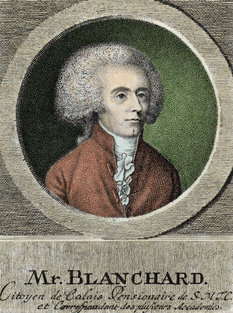 Portret van Jean Pierre Blanchard (1753-1809), Franse luchtvaartpionier. door French School