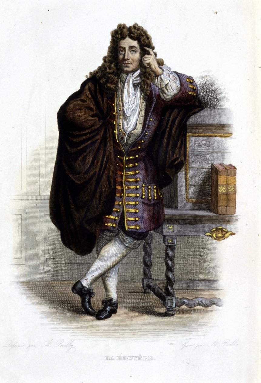 Portret van Jean de La Bruyere, Franse schrijver en moralist (1645-1696) in Ed. Mennechet, "Le Plutarque francais" door French School