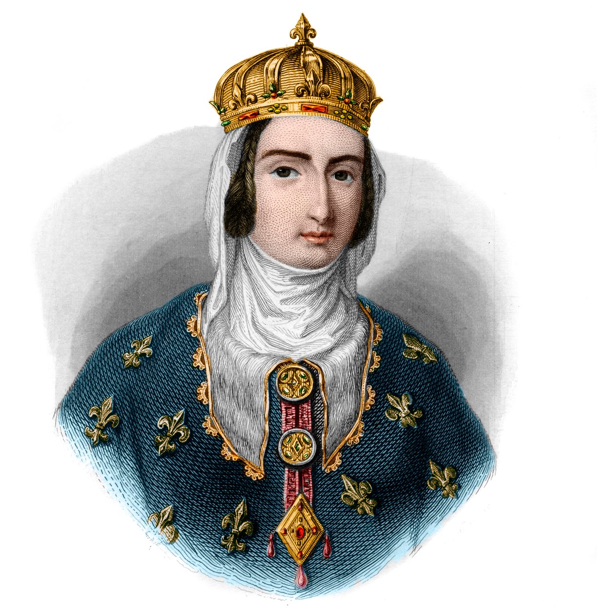 Portret van Joan I van Navarra door French School