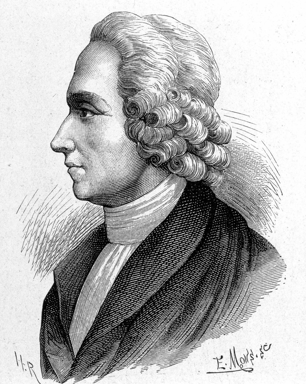 Portret van Joseph Priestley (1733 - 1804), Britse scheikundige en theoloog - uit "Album van Wetenschap; beroemde geleerden; Grote ontdekkingen" 1896 door French School