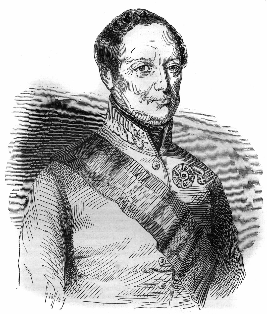 Portret van Joseph Wenzel Radetzky von Radetz, Oostenrijkse maarschalk. Gravure in "Histoire des papes-kings-queens-et-empereurs a travers les siècles" door Maurice Lachatre door French School