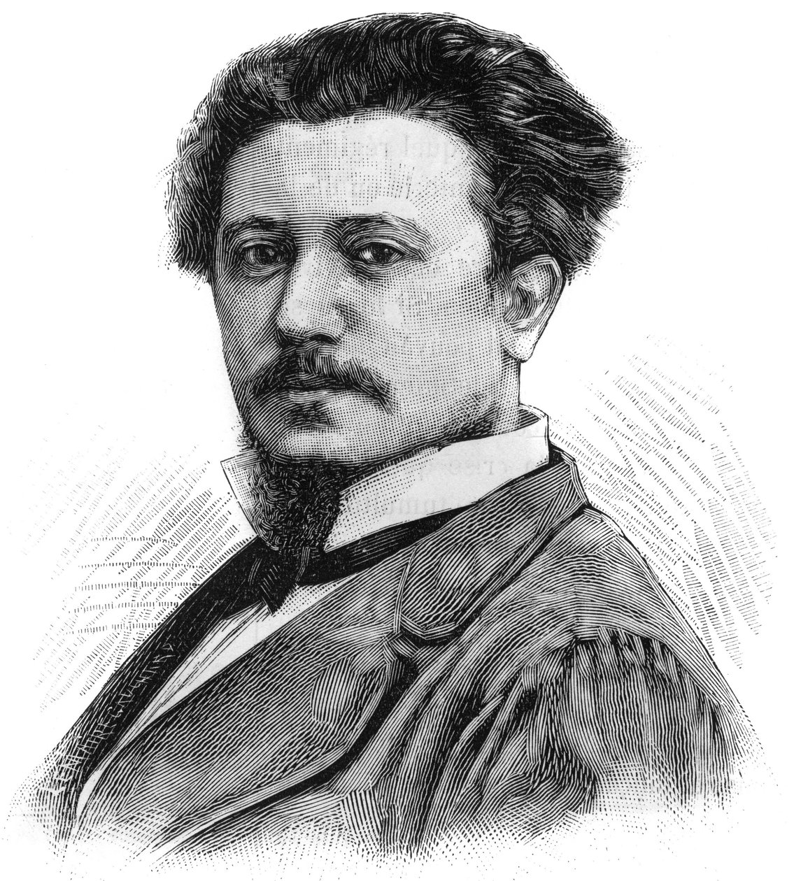 Portret van Karl Daubigny (1846-1886), Franse schilder. Gravure in 
