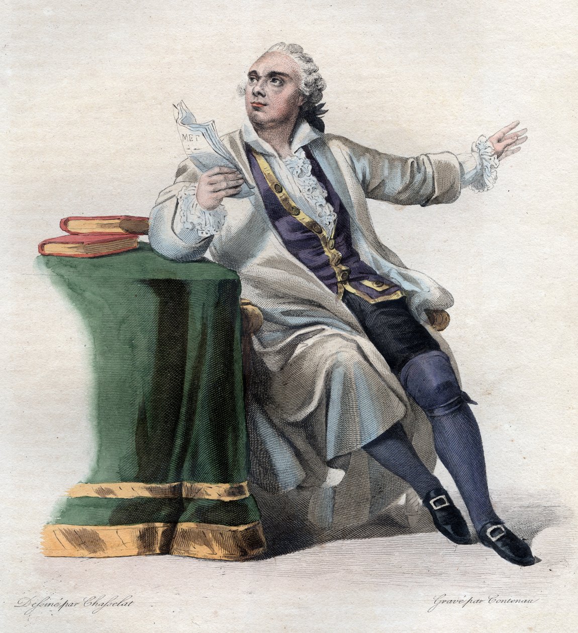 Portret van Lekain (1729-1778) door French School