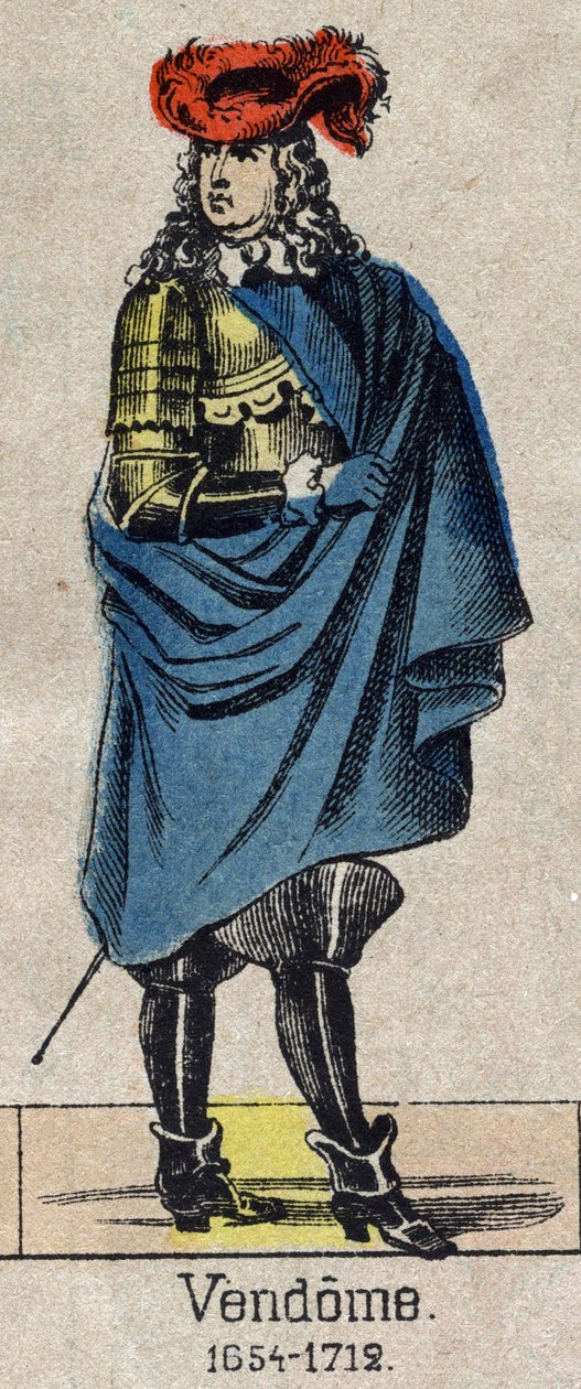 Portret van Louis-Joseph de Bourbon (1645-1712), bekend als de Grand Vendome, Hertog van Penthievre en Mercoeur, daarna Hertog van Vendome en Pair van Frankrijk. Afbeelding van Epinal uit het einde van de 19e eeuw. door French School