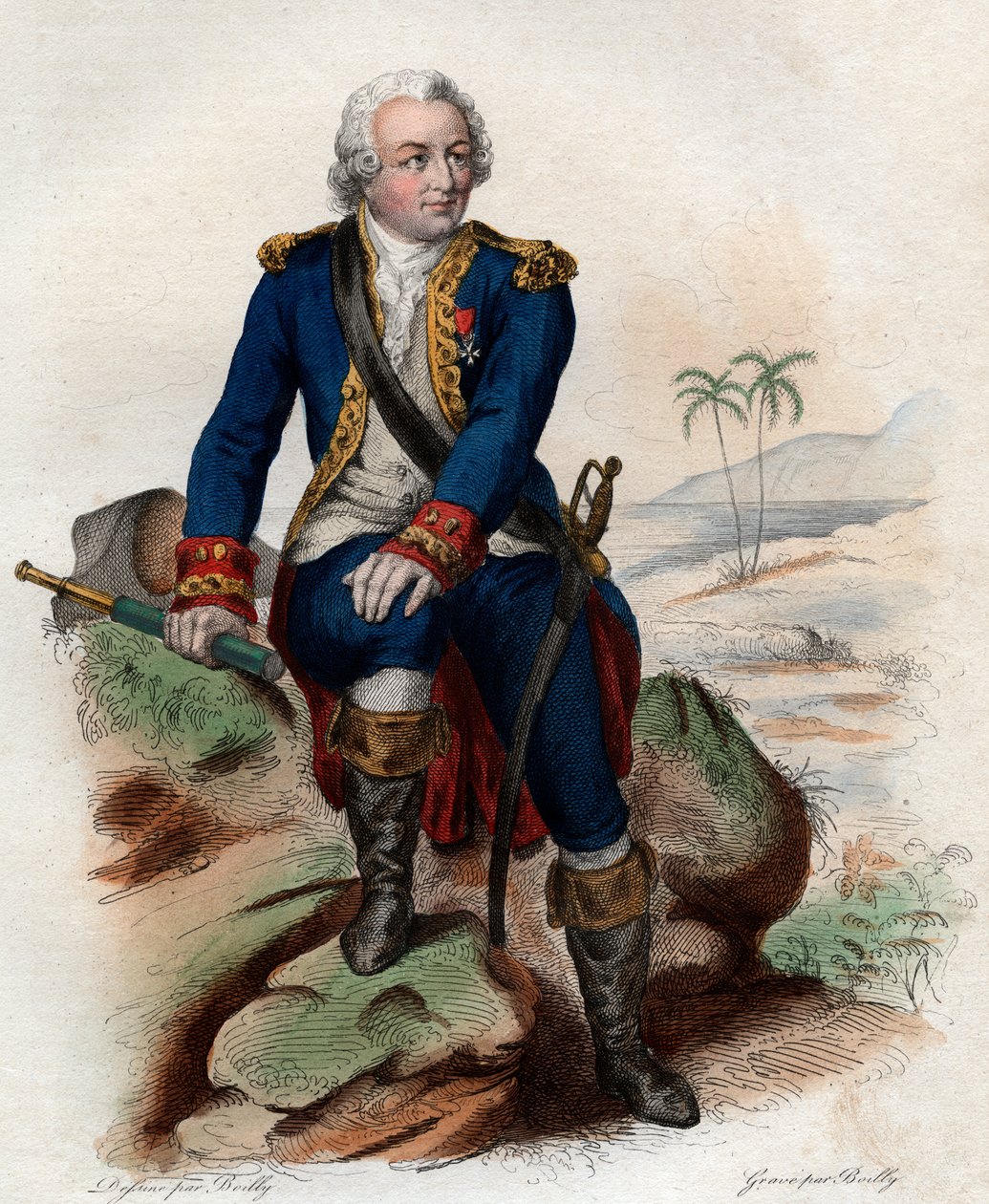 Portret van Louis Antoine, Comte de Bougainville door French School