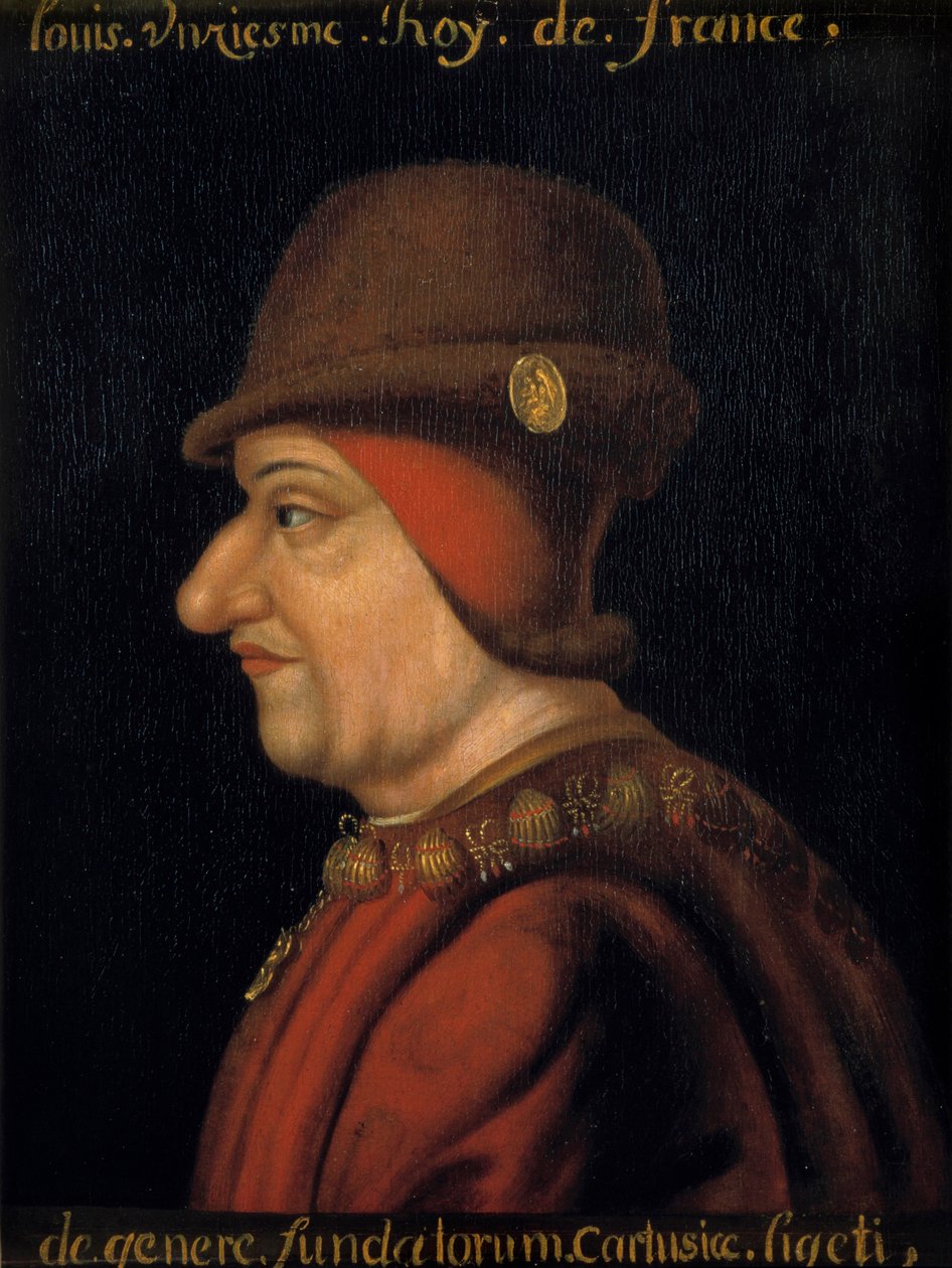 Portret van Lodewijk XI, koning van Frankrijk door French School