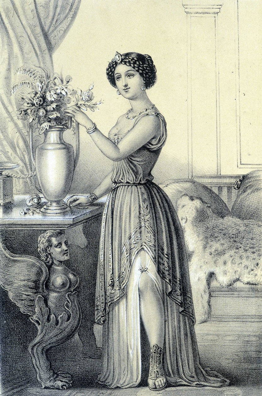Portret van Mademoiselle de Fontenay of Teresa (Theresa of Terezia) Cabarrus, bekend als Madame Tallien - in 