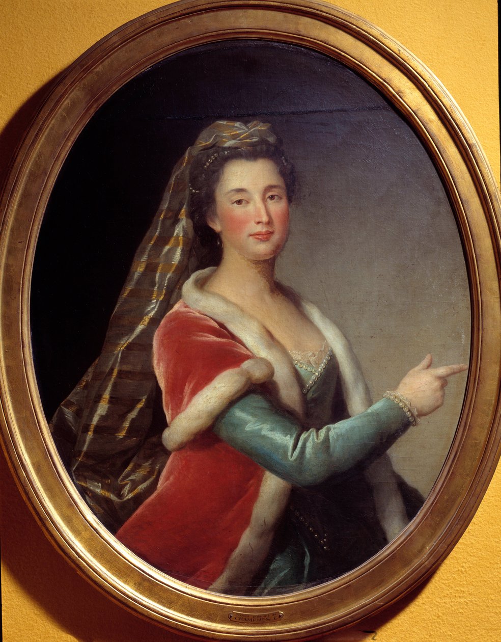 Portret van Marie Desmares La Champmesle, actrice in de rol van Roxane door French School