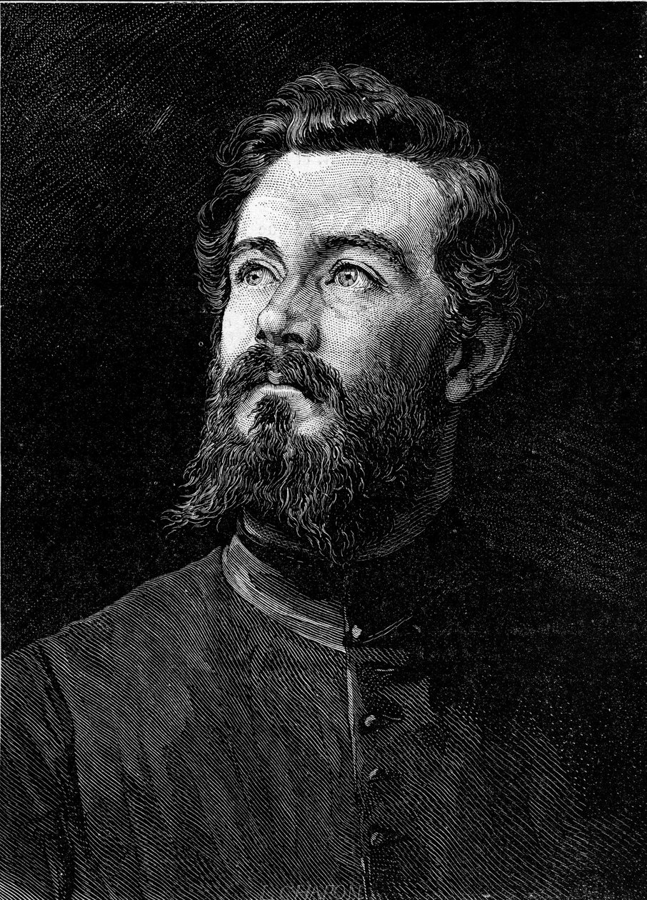 Portret van Michel Alexandre Debaize (Abbe Debaize) (1845-1879), Franse geestelijke en reiziger. Gravure in 