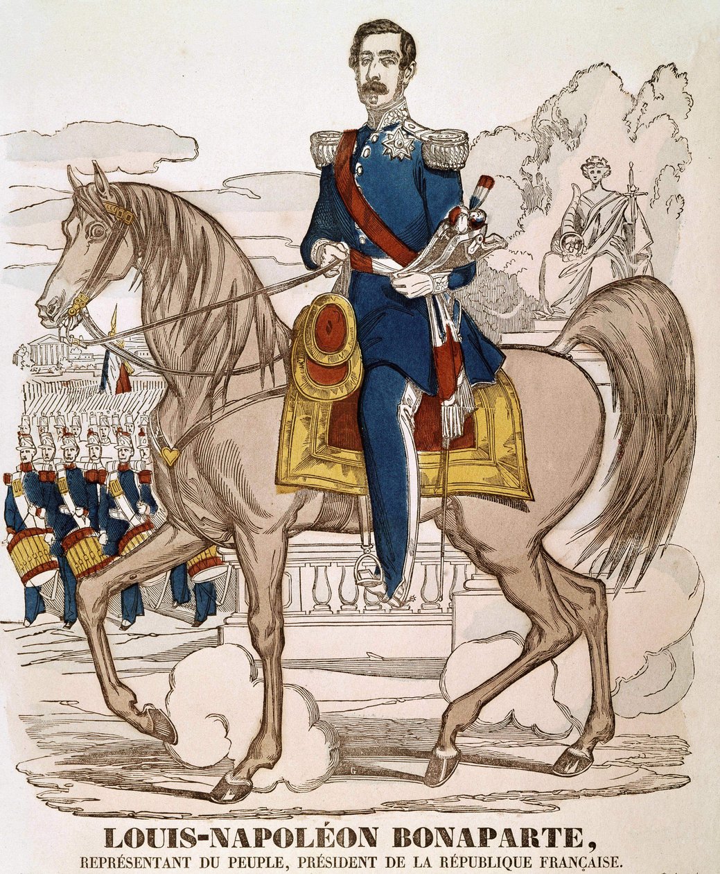 Portret van Napoleon III - vertegenwoordiger van het volk, president van de Franse Republiek (Charles Louis Napoleon Bonaparte) (1808 - 1873) door French School