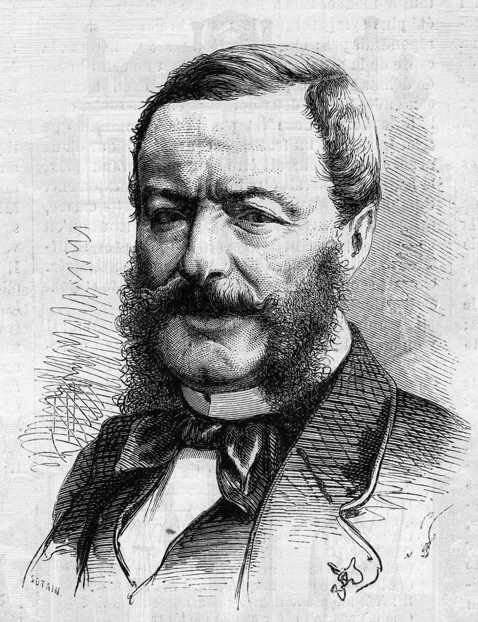 Portret van Nestor Roqueplan (1804-1870), schrijver, journalist en beheerder van Franse theaters. Gravure in 