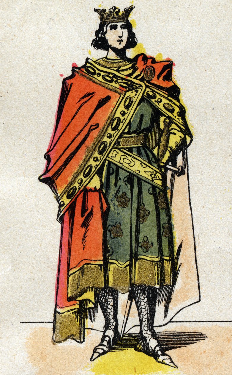 Portret van Filips V de Lange (1294 - 1322), Koning van Frankrijk. door French School