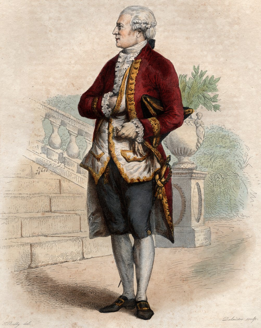 Portret van Pierre Augustin Caron de Beaumarchais (1732-1799), Franse horlogemaker, uitvinder, muzikant, diplomaat en schrijver door French School