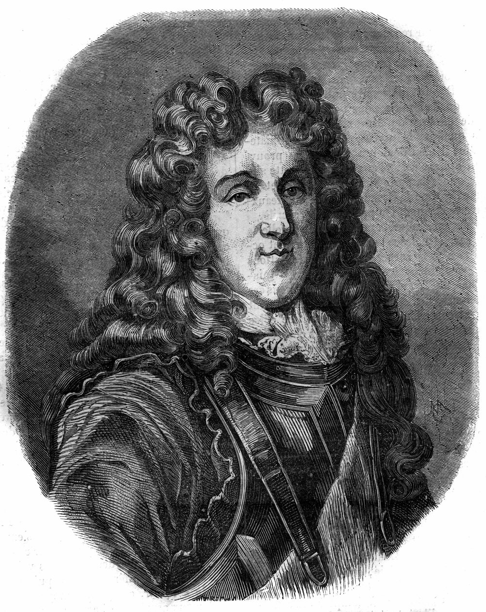 Portret van prins Eugène François van Savoye (1663-1736). Gravure in 