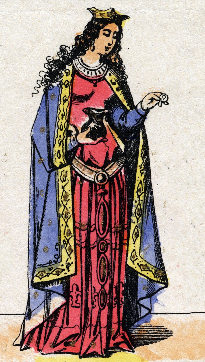 Portret van SAINT BATHILDE, koningin van Frankrijk en vrouw van Clovis II. door French School