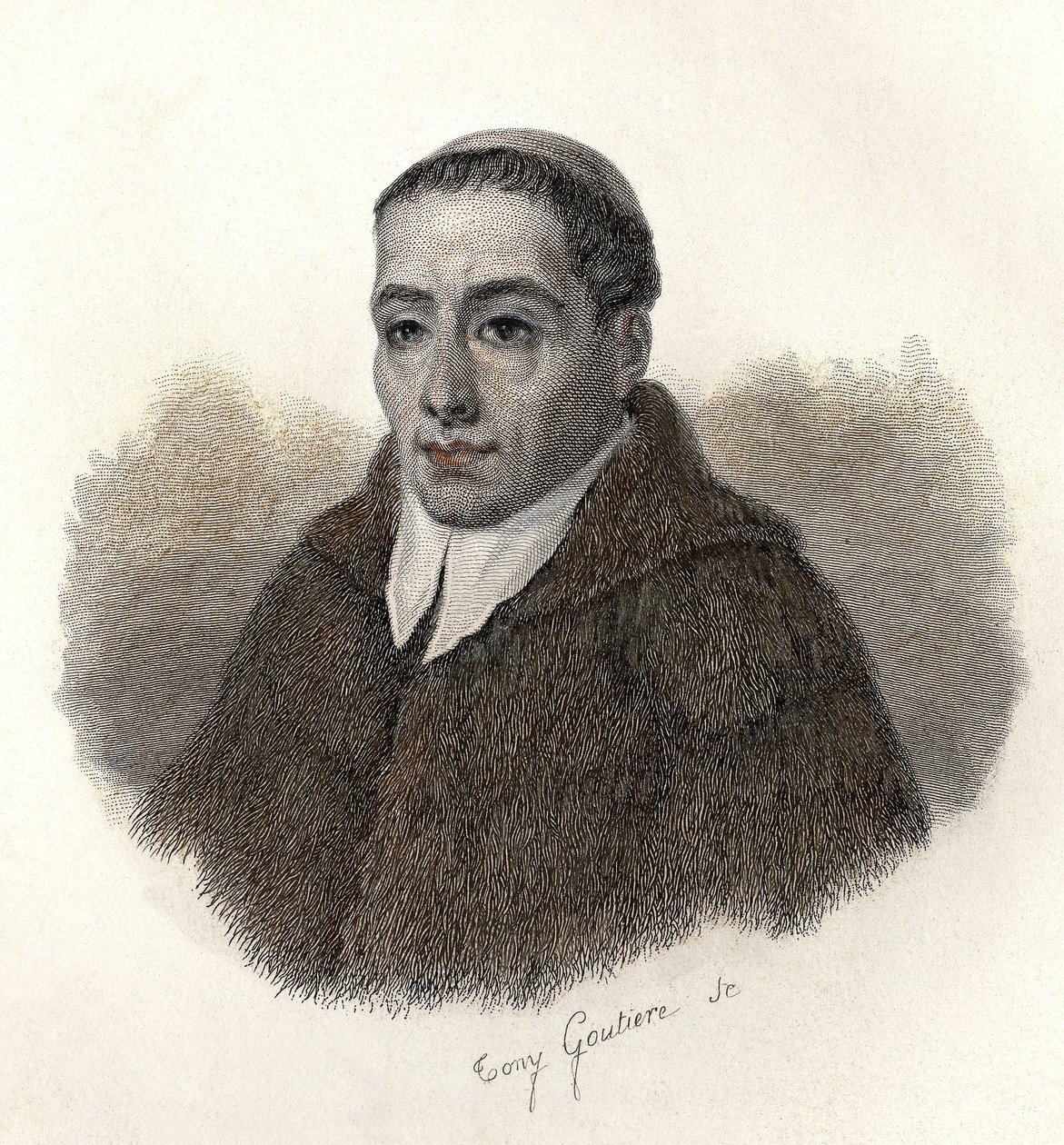 Portret van Heilige Bernard de Menthon (923-1009), aartsdiaken van Aosta en oprichter van de hospices van Saint Bernard. In “Portretten van Nuttige Mannen” door French School
