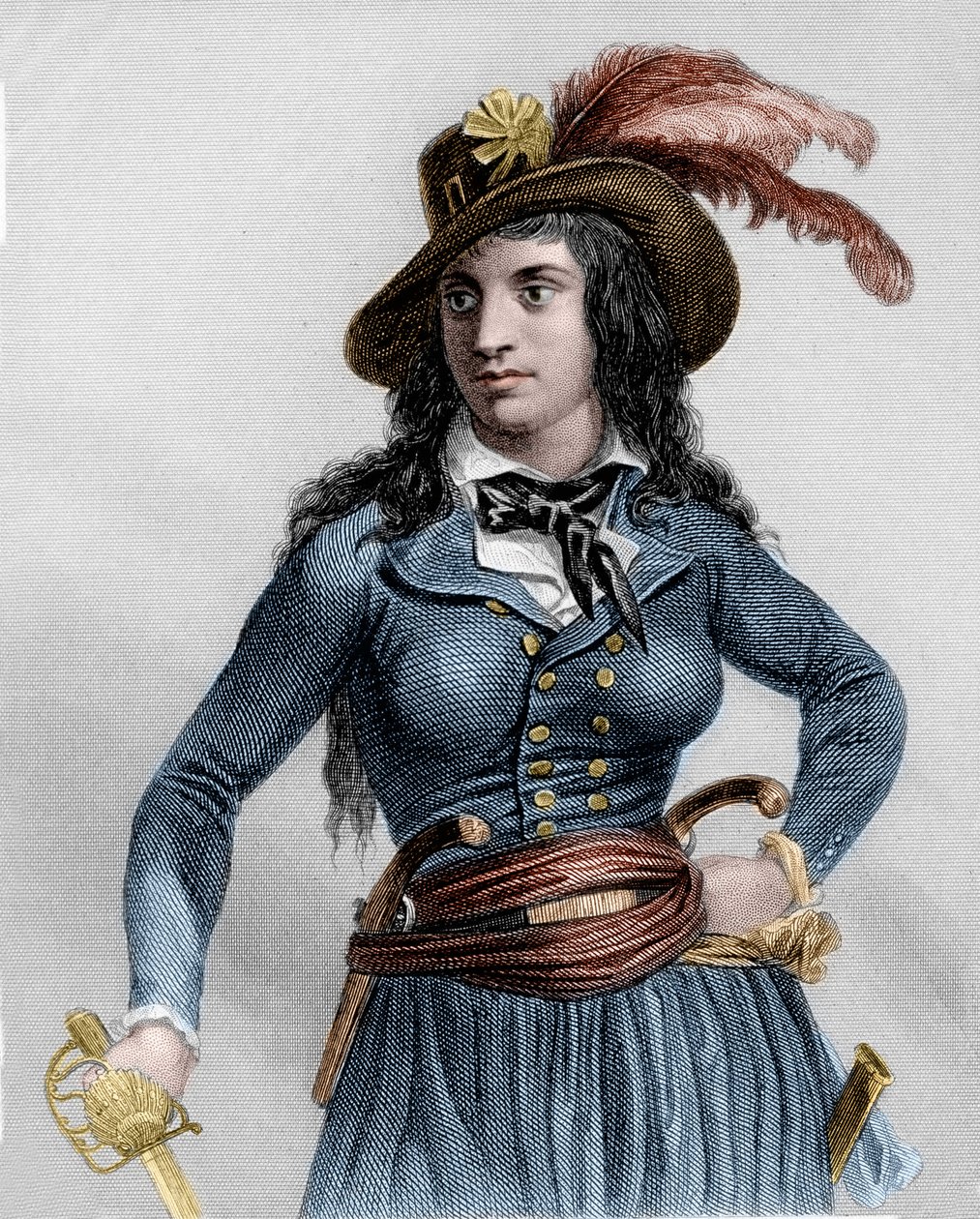 Portret van Theroigne de Mericourt (1762-1817), Franse revolutionair. door French School