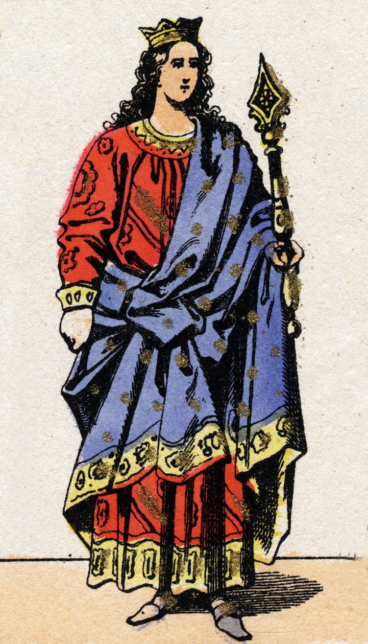 Portret van Thierry I, koning van Austrasië. door French School