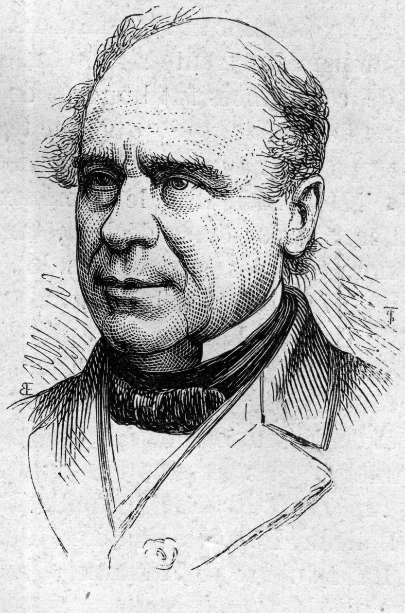 Portret van Ustazade Silvestre de Sacy (1801-1879), Franse literair criticus en academicus. Gravure in 
