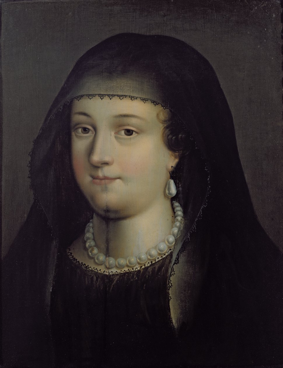 Portret van een meisje, vermoedelijk Mary Queen of Scots (1542-87) door French School