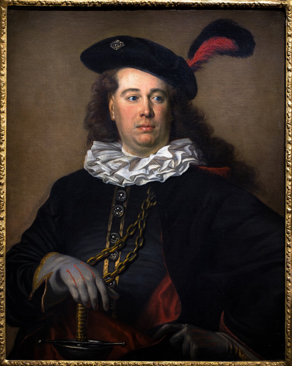 Portret van een acteur of man in gemaskerd kostuum, circa 1785 door French School
