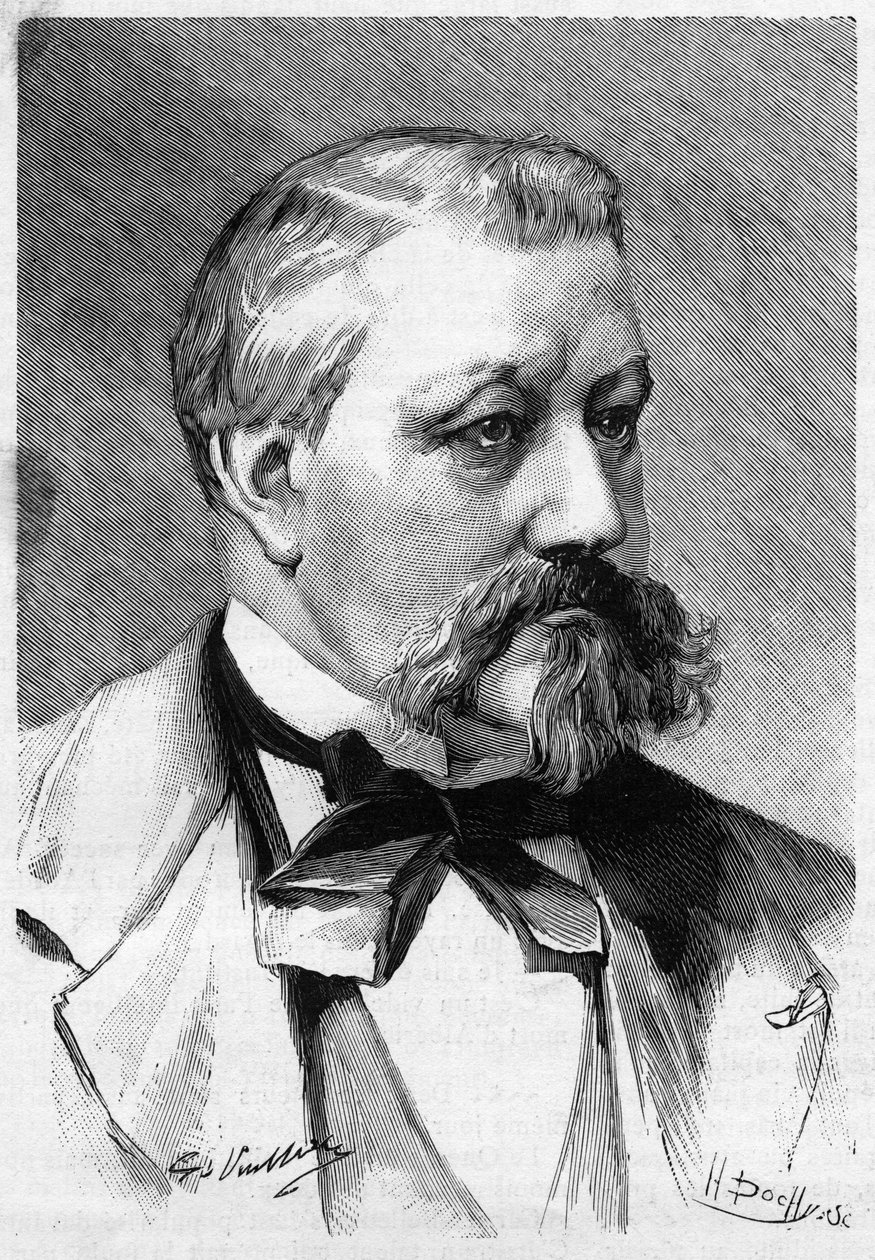 Portret van journalist en romanschrijver Alberic Second overleden in 1887, in Le Monde Illustré. door French School