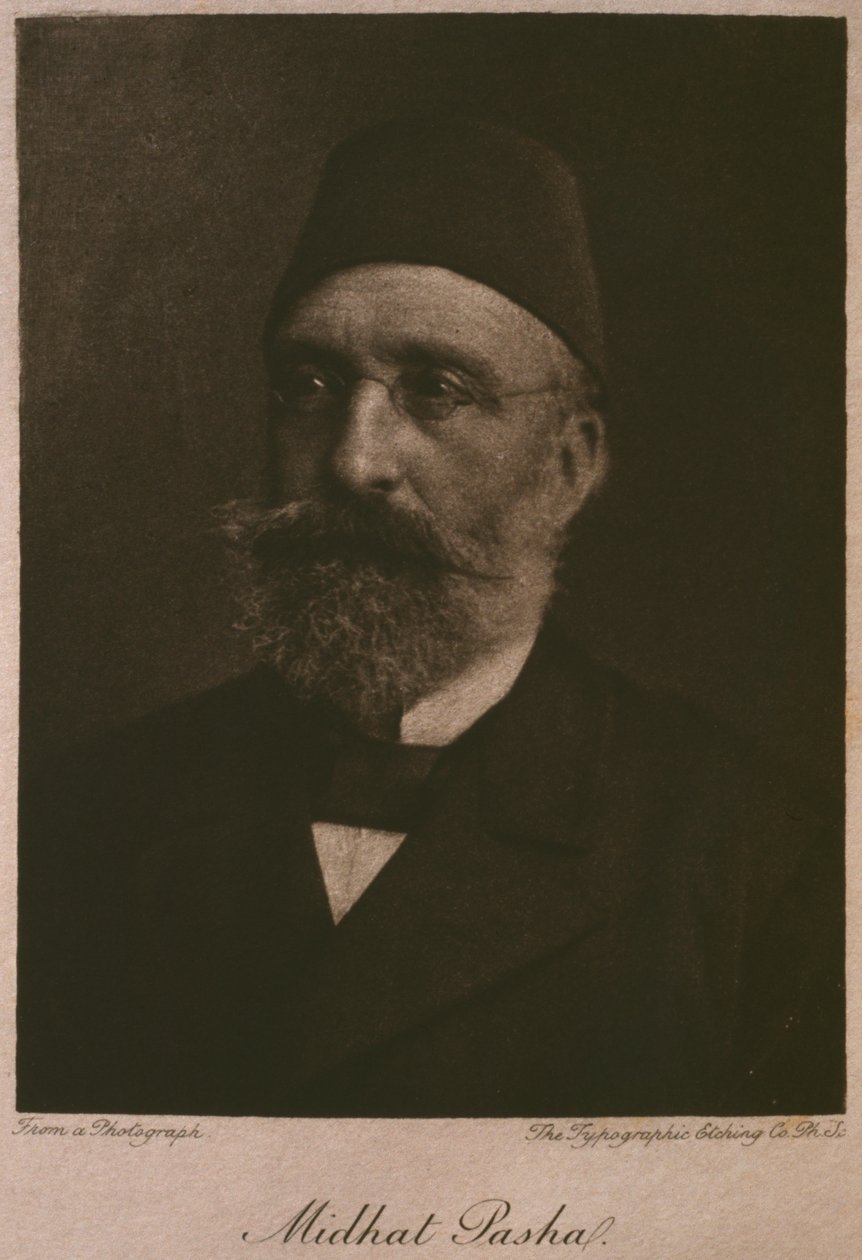 Portret van de Khedive Tawfik, uit LEgypte van Georg Moritz Ebers (1837-98), 1881 door French School