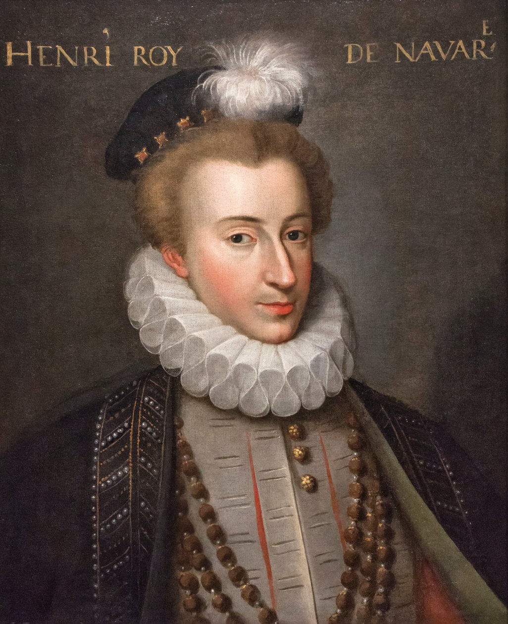 Portret van de koning van Navarra (Henri IV,1553) (olieverf op doek) door French School