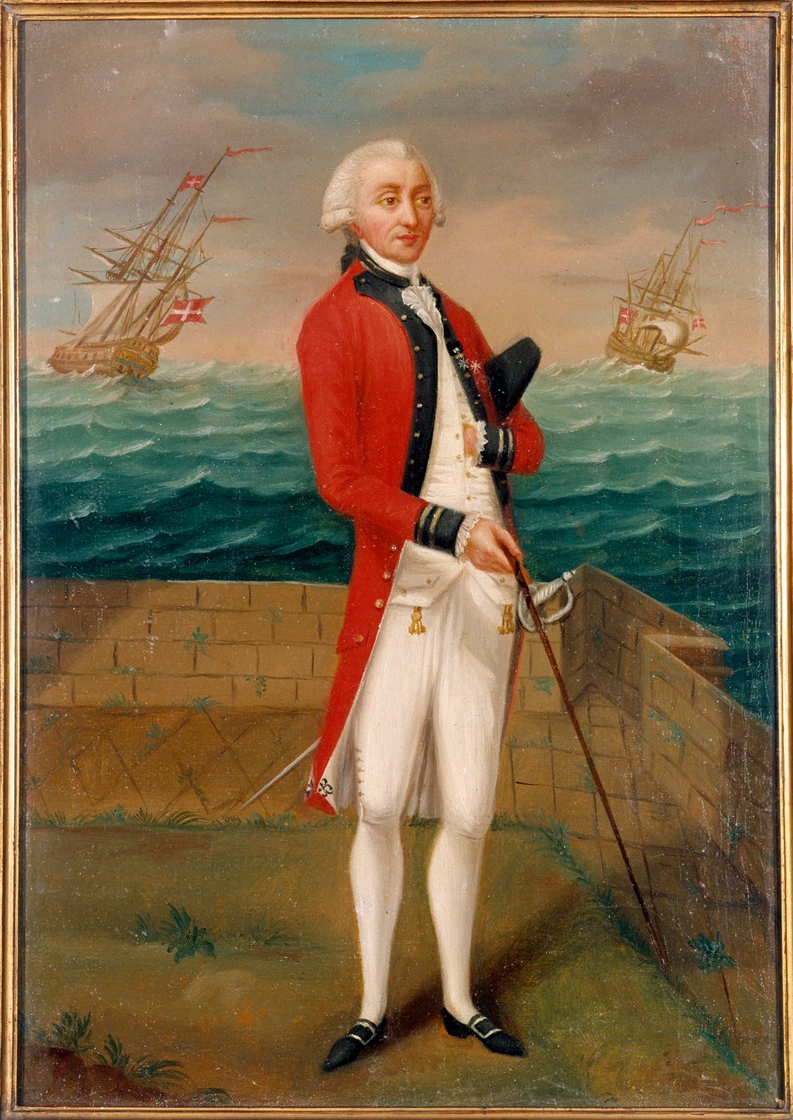 Portret van de Ridder van Favray (1706-1791) officier van de galeien van Malta Schilderij van de Franse School. 18e eeuw Parijs, museum van het Legioen van Eer door French School