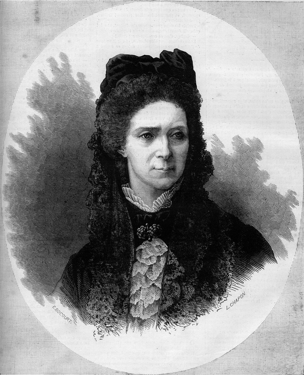 Portret van de Russische keizerin Maria Alexandrovna, geboren prinses Maria van Hessen en de Rijn. Gravure in 