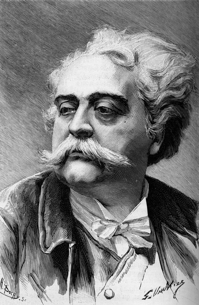 Portret van de schilder en beeldhouwer Albert Ernest Carrier Belleuse (1824-1887), in de Illustrous World 1887 door French School