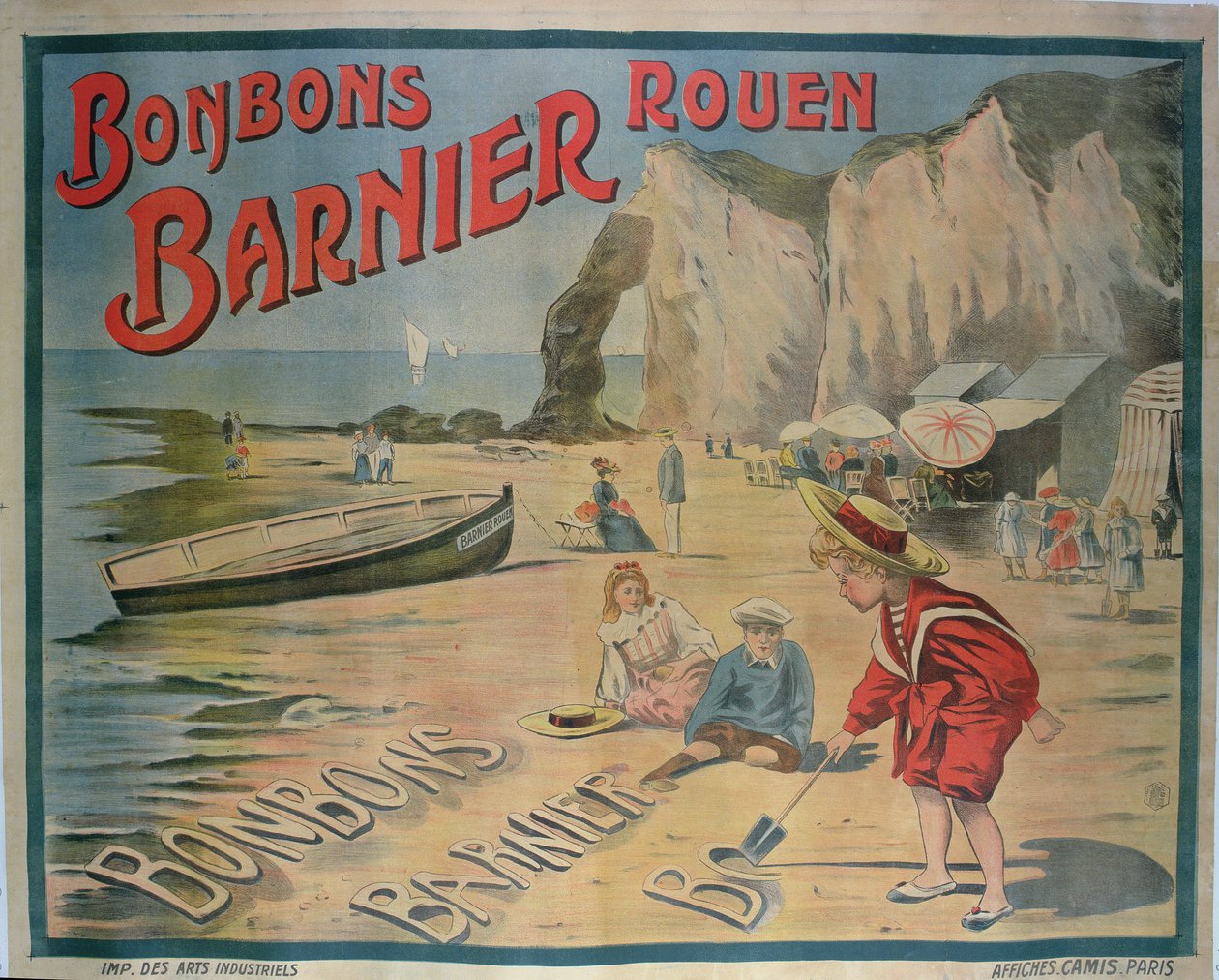 Poster die Barnier snoep adverteert door French School