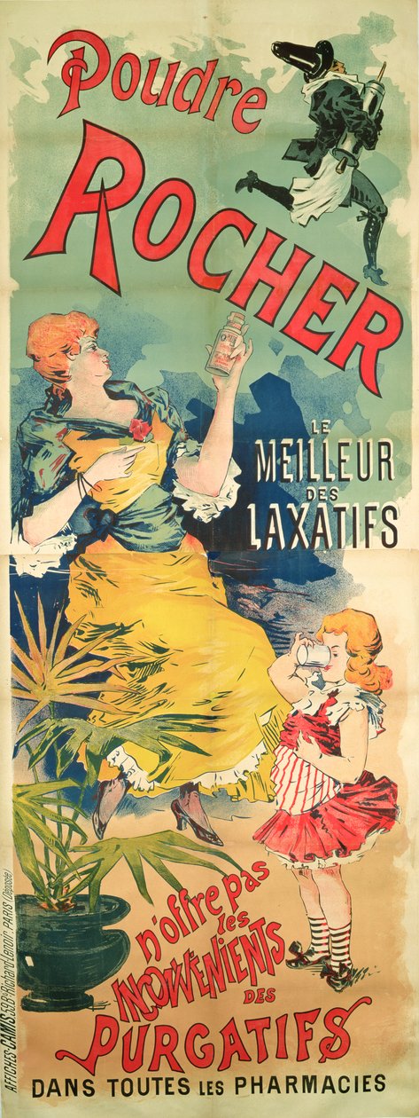 Poster die Rocher Poeder adverteert, Het Beste Laxeermiddel, c.1900 door French School