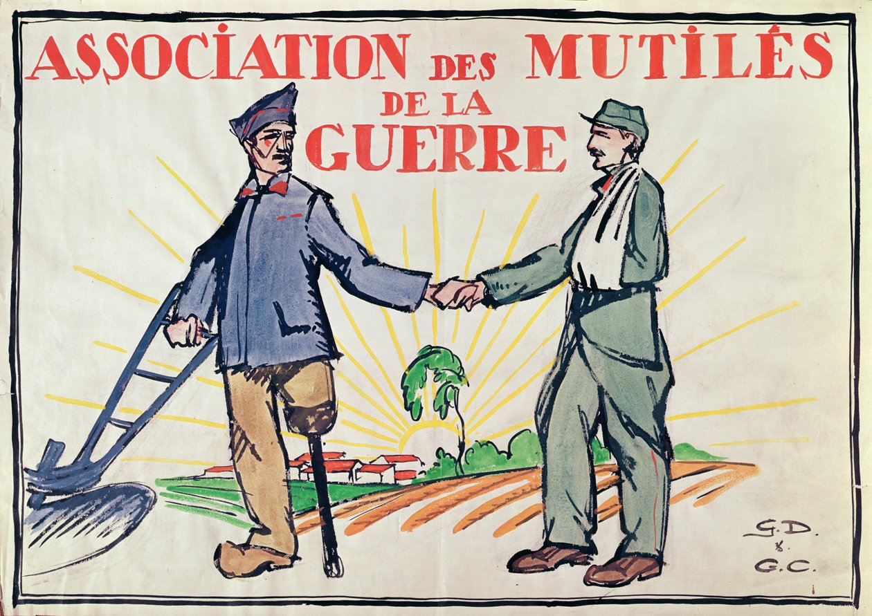 Poster voor de Association des Mutiles de la Guerre, ca. 1920 door French School