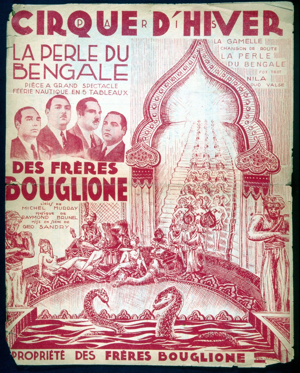 Poster voor de show van de gebroeders Bouglione 