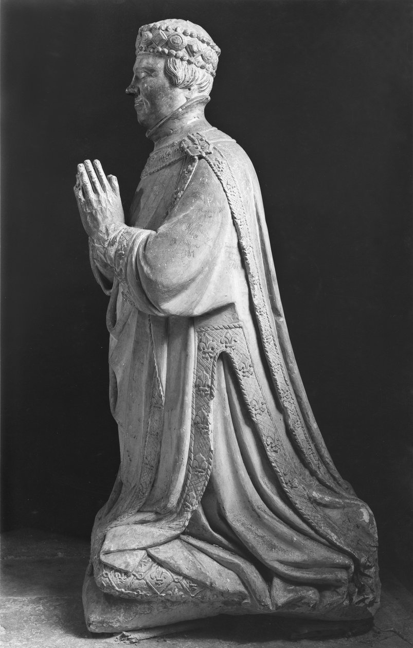 Biddende knielende figuur van Hertog Jean de Berry (1340-1416) Graaf van Poitiers, 15e-18e eeuw door French School
