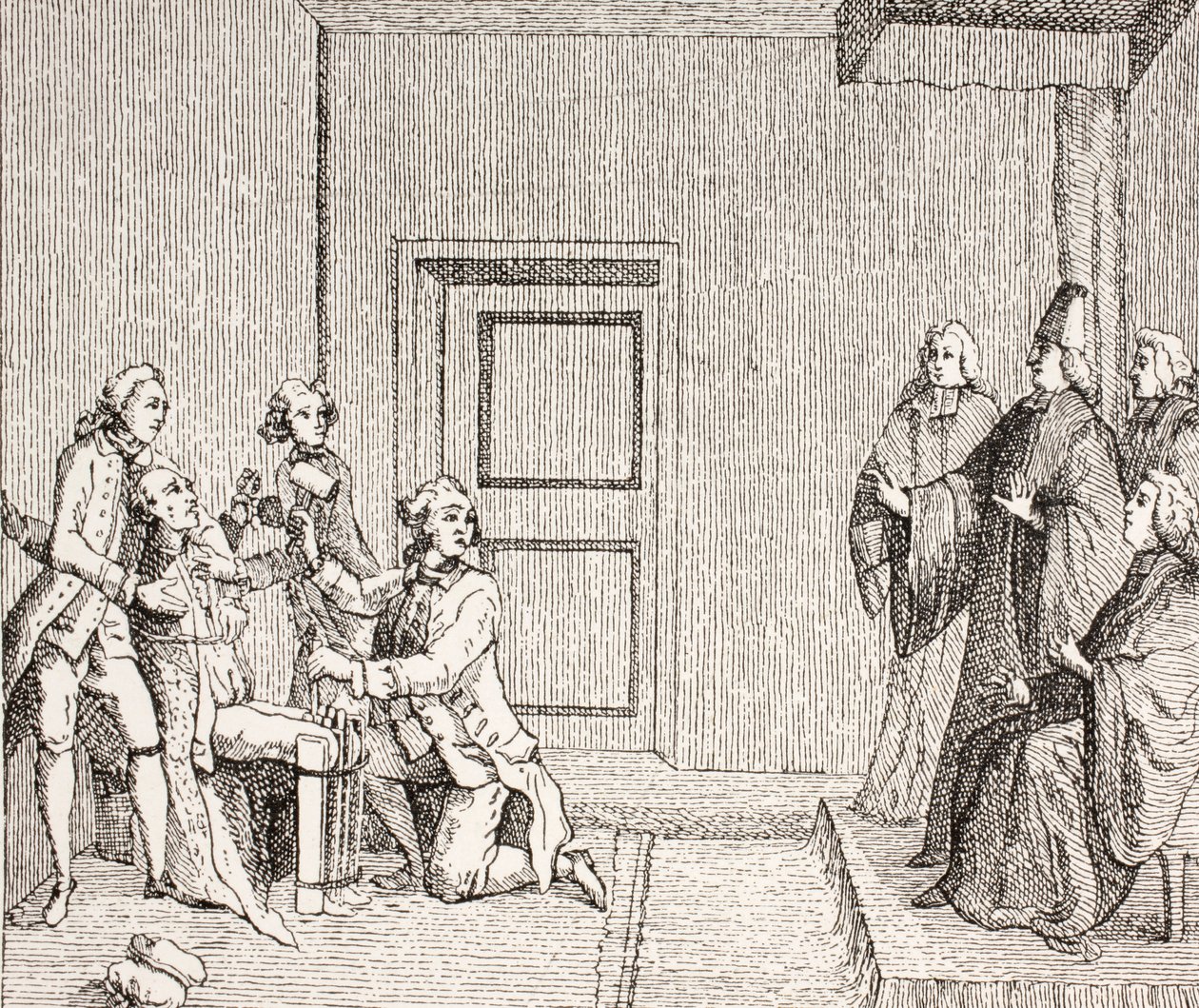 Gevangene ondergaat marteling door Brodequin, 1875 door French School