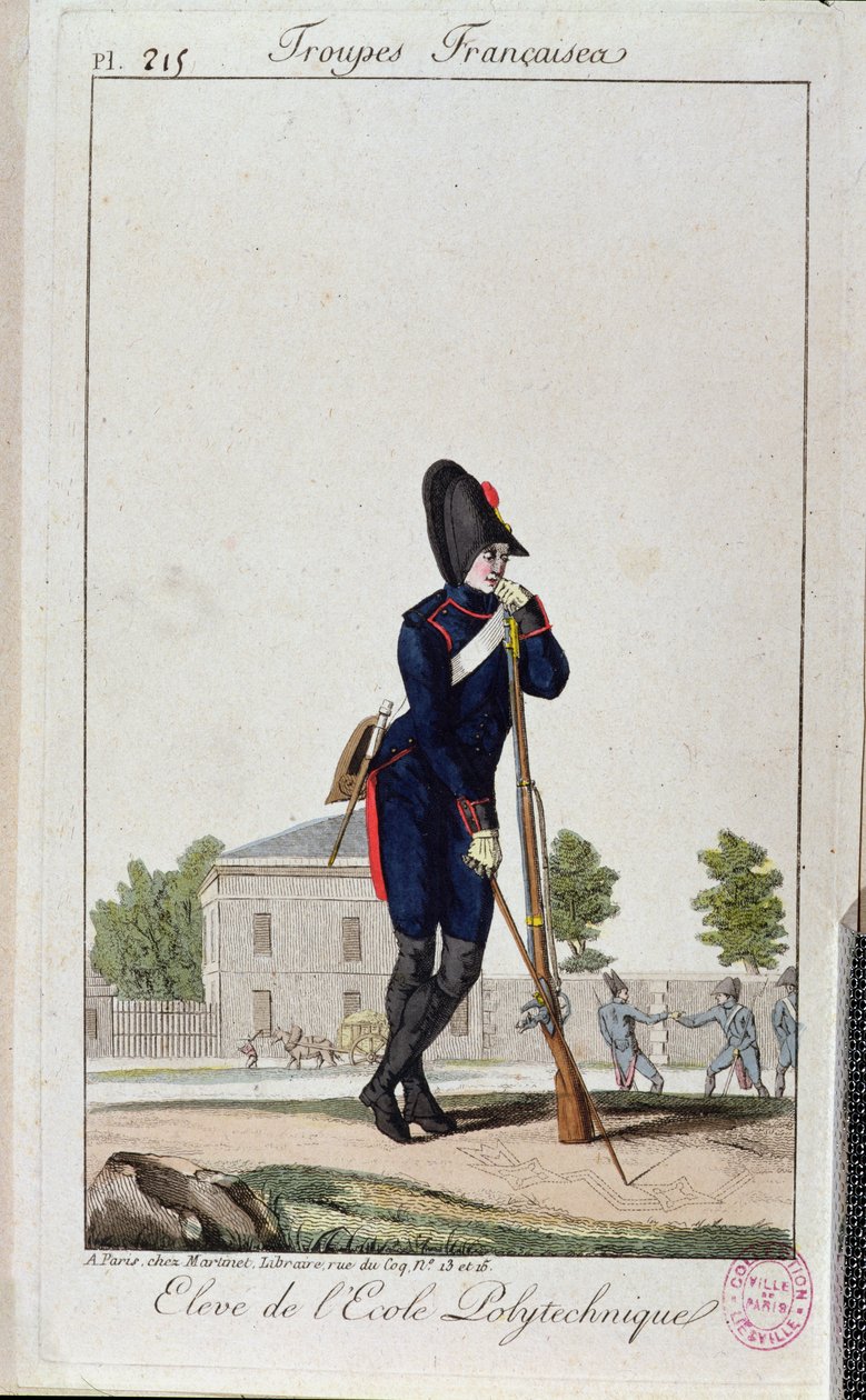 Leerling van de Polytechnique, uit Troupes Francaises ca.1805 door French School