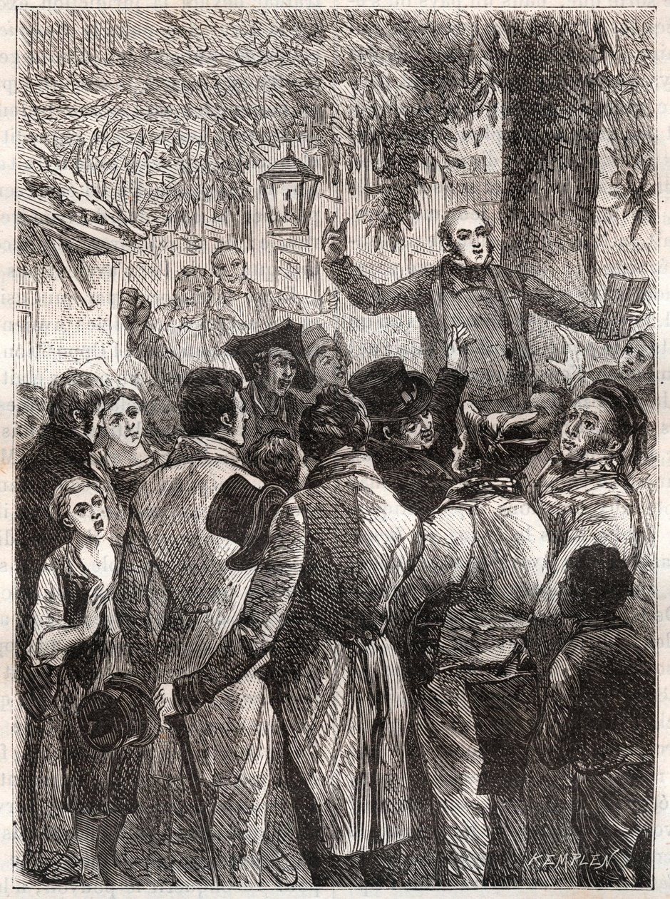 Lezing van het pamflet door Louis Marie de Lahaye de Cormenin in 1838 door French School