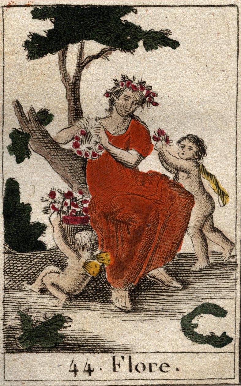 Voorstelling van Flora, godin van de bloemen en het voorjaar. Uit 