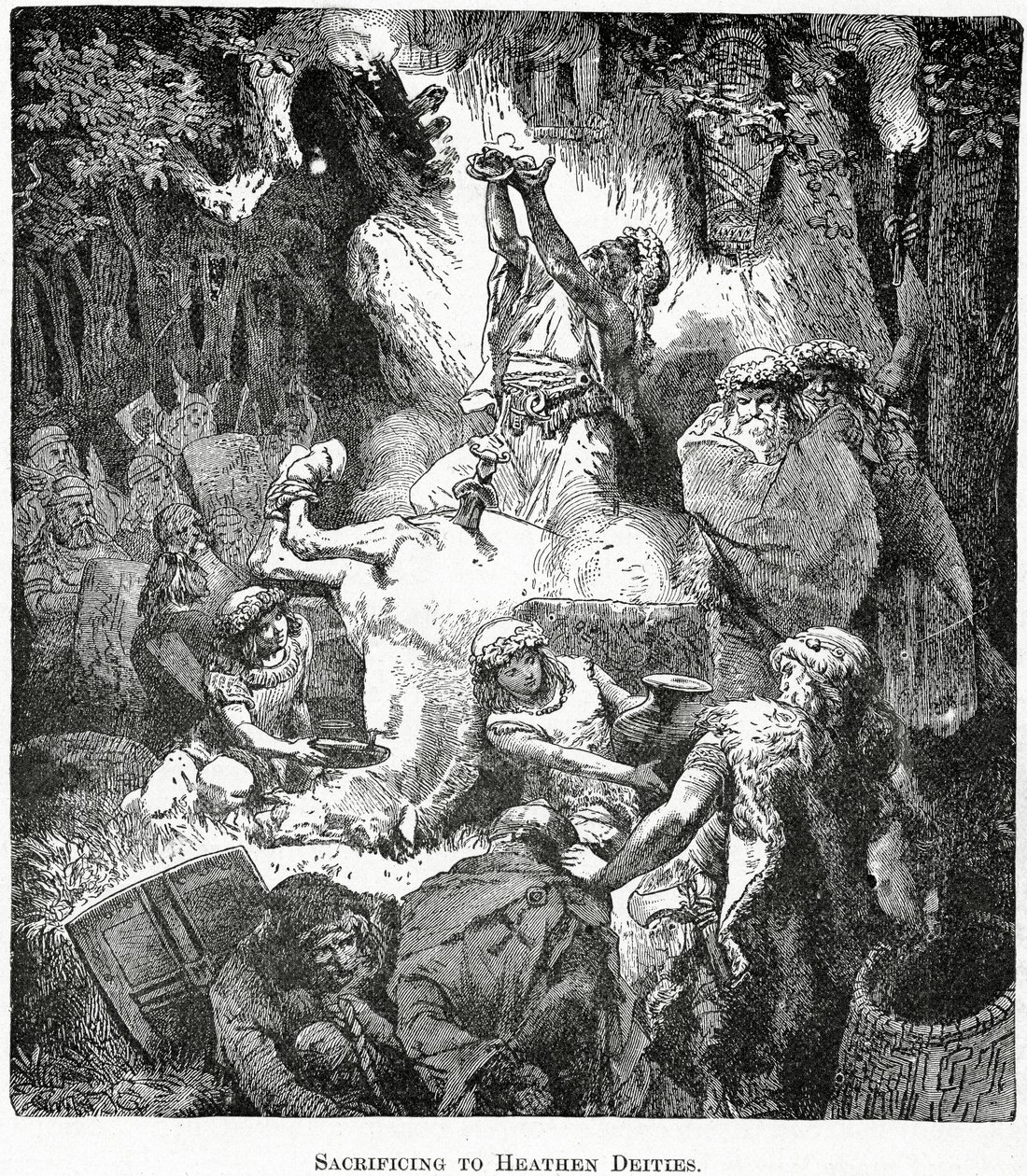Offer aan heidense goden, c.1890 door French School