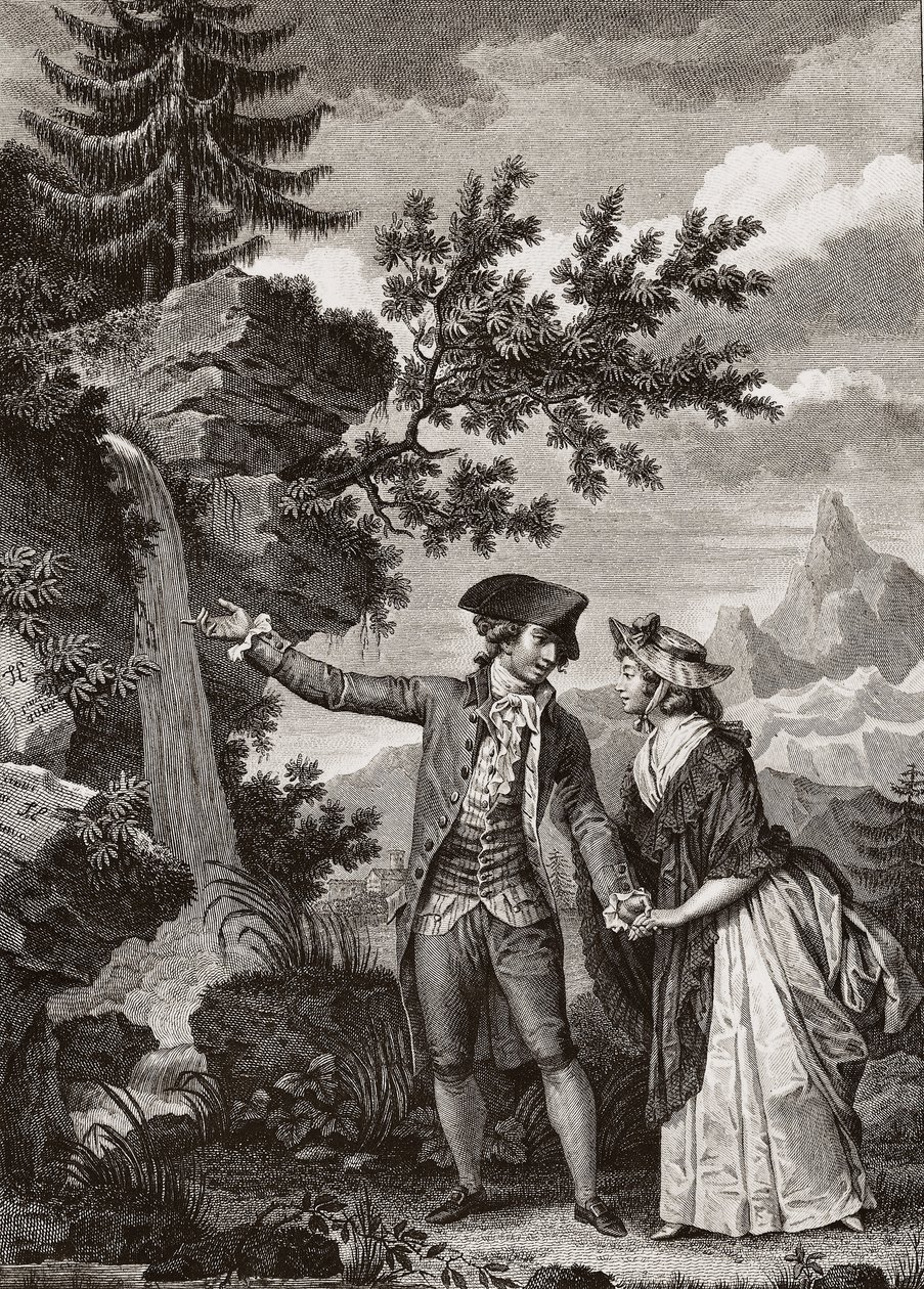 Saint Preux en Julie gravure van 1793 voor 