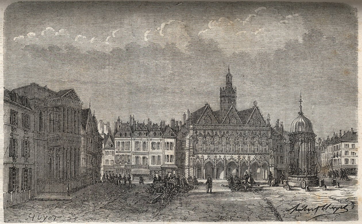 Saint Quentin (Saint-Quentin) departement Aisne - gravure in 